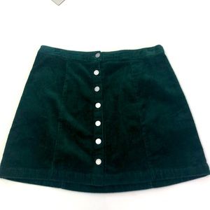 Forever 21 corduroy green mini skirt